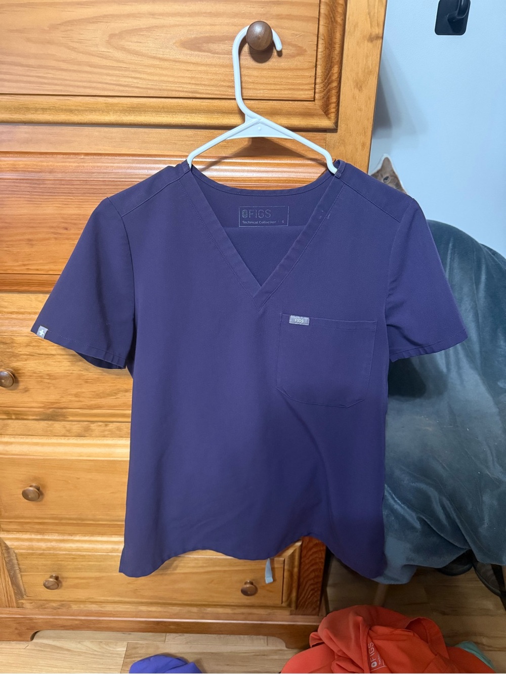 Figs Women's Scrub Top in purple shadow